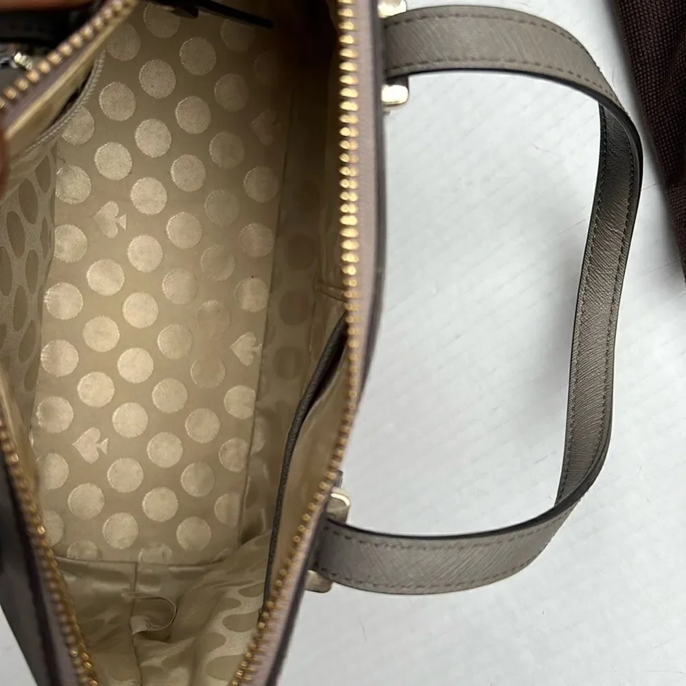 Kate Spade Cedar Street Maise Satchel in a shade of grey or taupe.